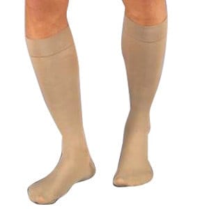 Relief Knee-High Firm Compression Stockings Large, Silky Beige
