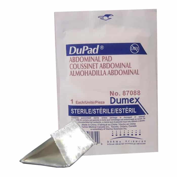 Dupad Sterile Abdominal Pads, Sealed End, 8" x 7-1/2"