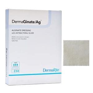 DermaGinate Ag Alginate Wound Dressing with Antibacterial Silver, 4" x 5"
