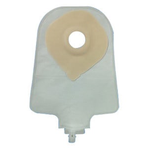 Securi-T USA 9" 1-Piece Urinary Pouch Convex Pre-Cut 1-1/8" Transparent Flip-Flow Valve (includes 10 caps 1 Night Adapter)