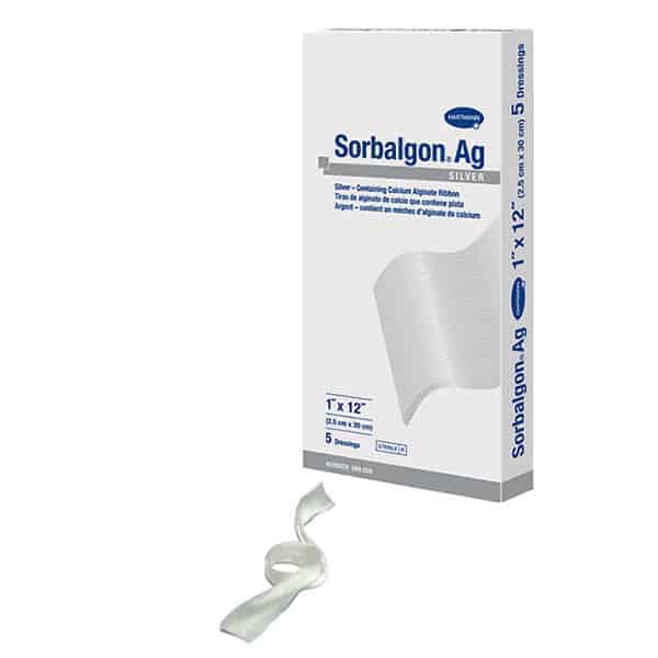 Sorbalgon Ag Calcium Alginate Dressing, 1" x 12" Ribbon