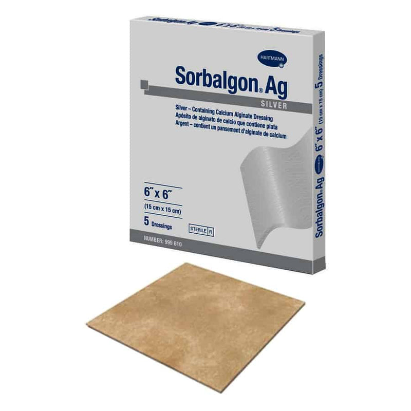 Sorbalgon Silver Calcium Alginate Dressing 6" x 6"