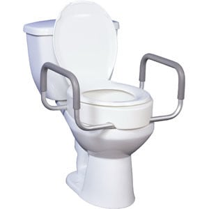 Premium Raised Toilet Seat with Removable Arms