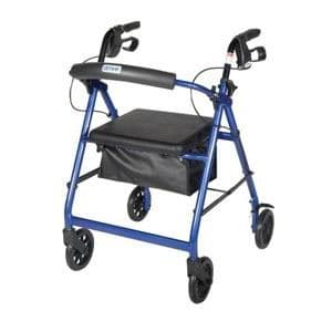 Aluminum Rollator with Fold Up and Removable Back Support and Padded Seat, Red