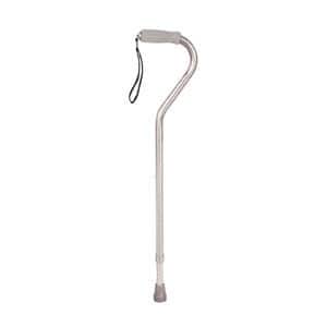 Walking Cane with Offset Handle Black, Aluminum, Foam Rubber Grip