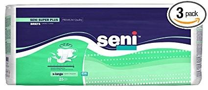 Seni Super Plus Briefs, Extra Large, 25 Count