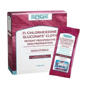 2% Chlorhexidine Gluconate Cloth, 7.5" x 7.5"