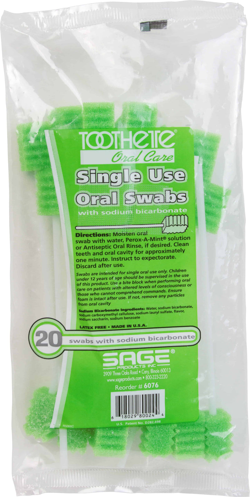 Toothette Plus Swabs with Sodium Bicarbonate