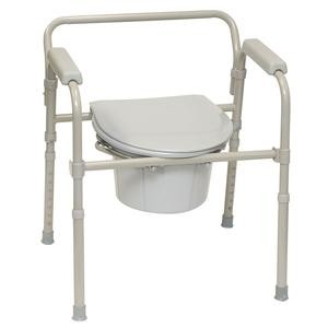 PMI ProBasics™ Three-In-One Folding Patient Commode, 350 lb Capacity, Gray