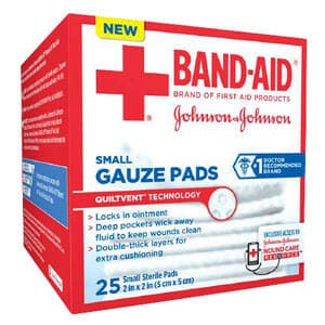 J AND J Band-Aid First Aid Gauze Pads 2" x 2" 25 CT