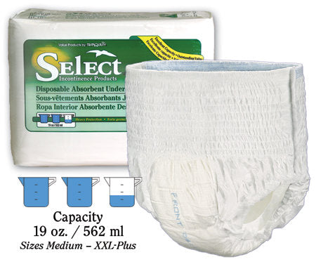 Tranquility Select Disposable Absorbent Underwear X-Large 48" - 66"