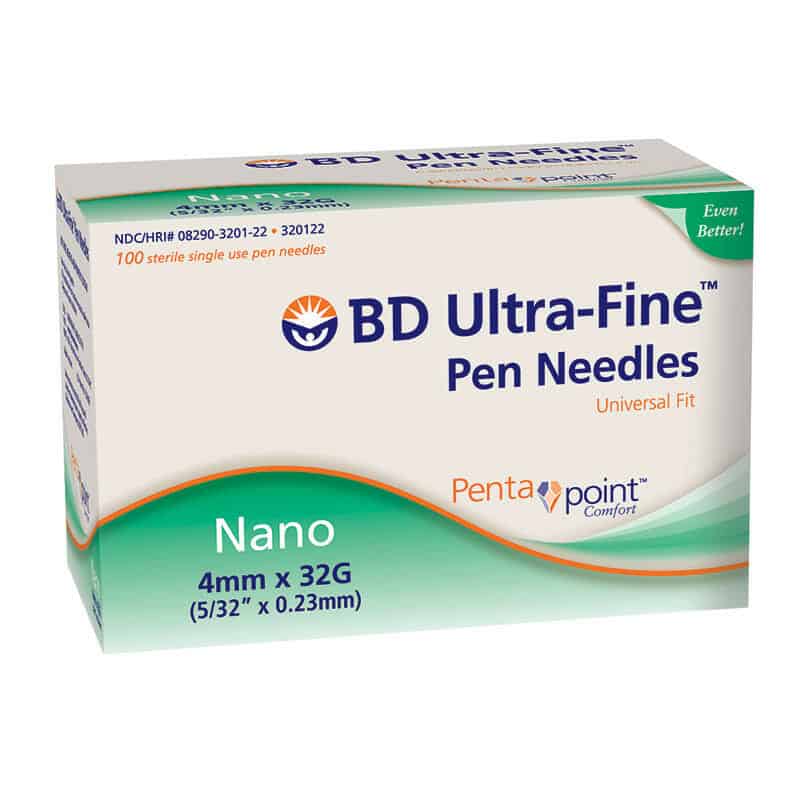 Ultra-Fine Nano Pen Needle 32G x 4 mm (100 count)