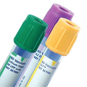 Vacutainer Plus Plastic Whole Blood Tube with Lavender Hemogard Closure 3 mL, 13 mm x 75 mm