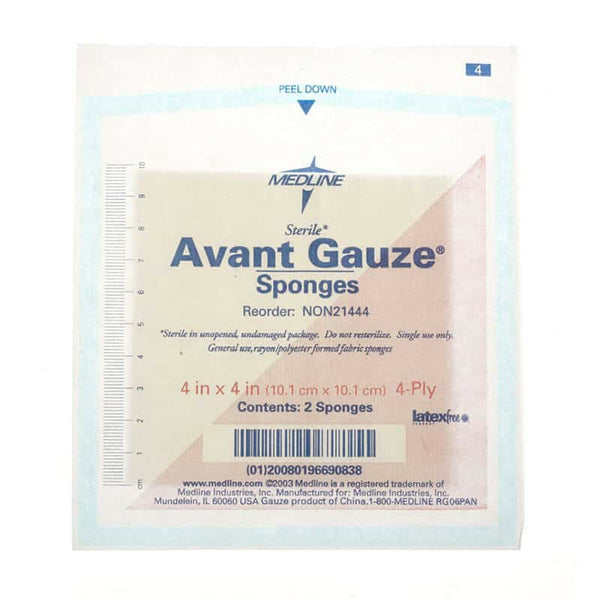 Avant Non-Woven Gauze Sponge Sterile 2's, 4" x 4", 4-Ply