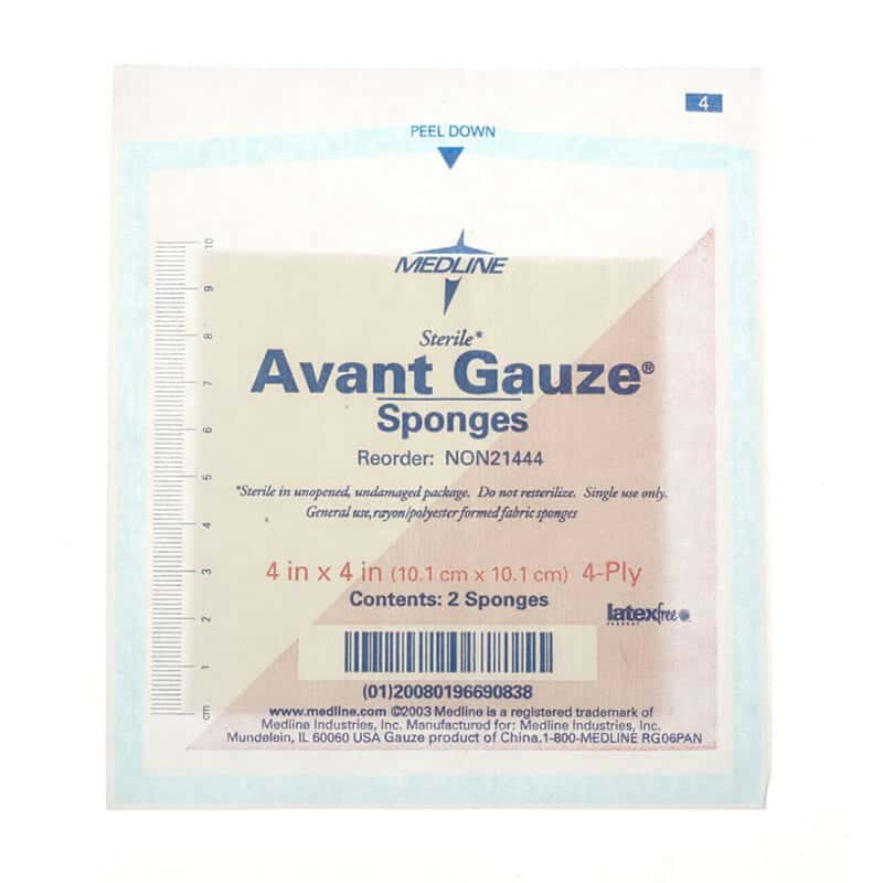 Avant Non-Woven Gauze Sponge Sterile 2's, 4" x 4", 4-Ply
