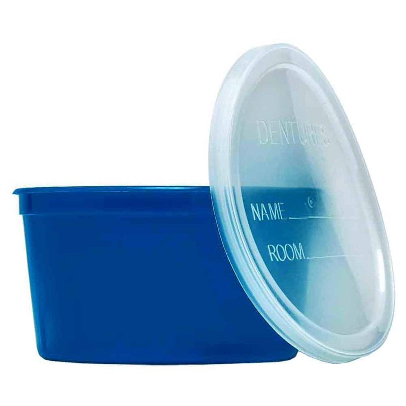 Medline Denture Container with Lid 8 oz, Aqua