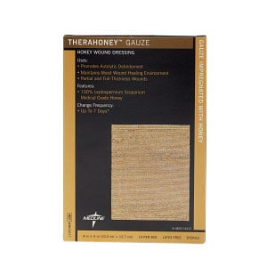 TheraHoney Gauze Honey Sheet Dressings, 4" x 5"