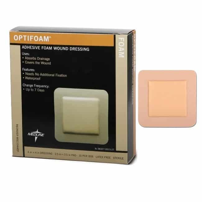 Optifoam Adhesive Foam Dressing 4" x 4"