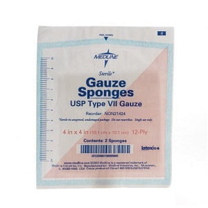 Woven Gauze Sponge Sterile 2's, 4" x 4", 12-Ply