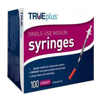 Trueplus Single-Use Insulin Syringe, 31G x 5/16", .3 mL (100 Count)